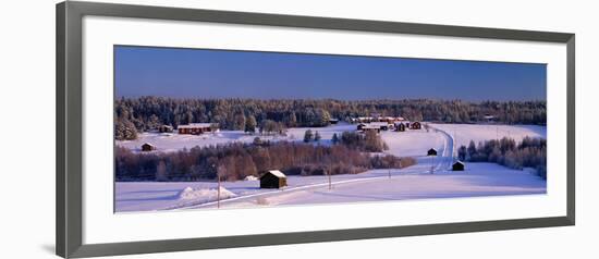 Snowy Rural Landscape Oestra Tavelsjoe Sweden-null-Framed Photographic Print