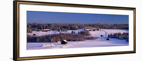 Snowy Rural Landscape Oestra Tavelsjoe Sweden-null-Framed Photographic Print