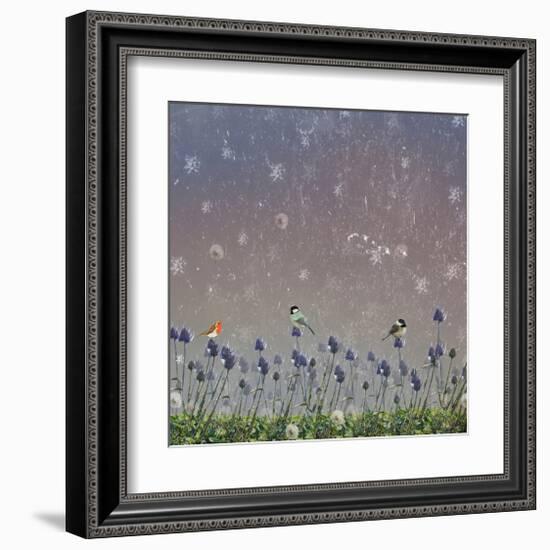 Snowy sky 3-Claire Westwood-Framed Art Print