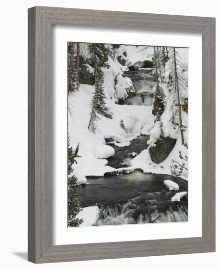 Snowy Stream in Yellowstone National Park, UNESCO World Heritage Site, Wyoming, United States of Am-Kimberly Walker-Framed Photographic Print