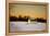 Snowy Sunset in Sag Harbor NY-null-Framed Stretched Canvas