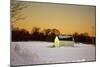 Snowy Sunset in Sag Harbor NY-null-Mounted Photo