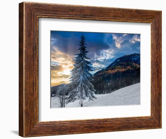 Snowy sunset-Marco Carmassi-Framed Photographic Print