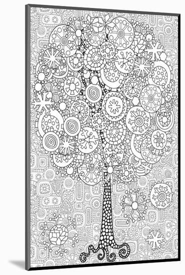 Snowy Tree Coloring Art-null-Mounted Coloring Poster