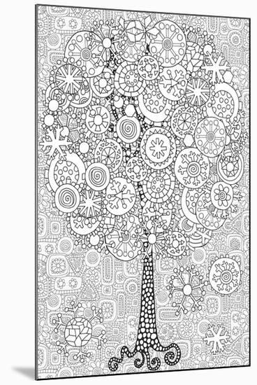 Snowy Tree Coloring Art-null-Mounted Coloring Poster