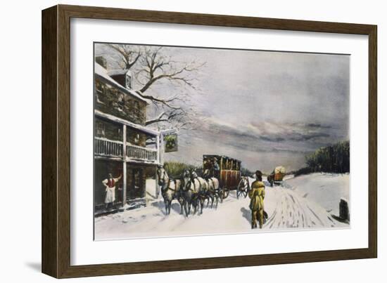 Snowy Turnpike, 1795-Carl Rakeman-Framed Giclee Print