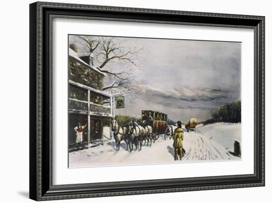 Snowy Turnpike, 1795-Carl Rakeman-Framed Giclee Print