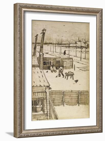 Snowy Yard-Vincent van Gogh-Framed Giclee Print