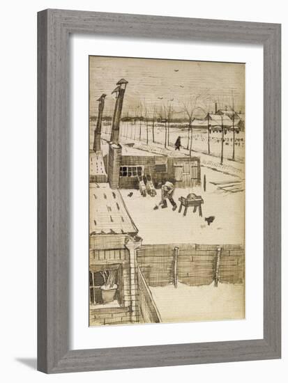 Snowy Yard-Vincent van Gogh-Framed Giclee Print