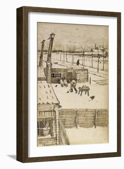 Snowy Yard-Vincent van Gogh-Framed Giclee Print