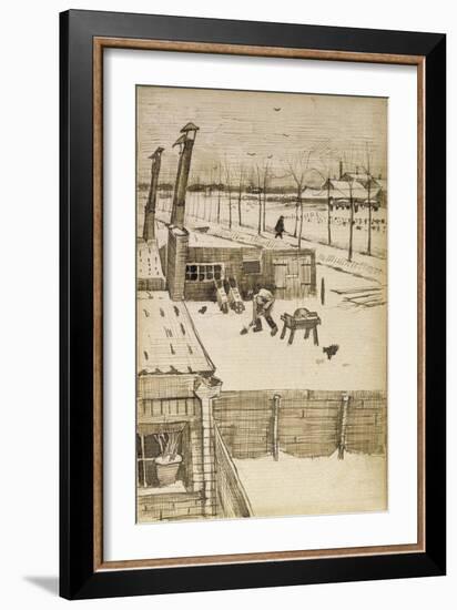 Snowy Yard-Vincent van Gogh-Framed Giclee Print