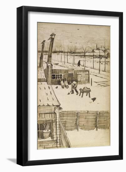 Snowy Yard-Vincent van Gogh-Framed Giclee Print