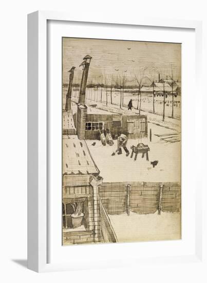 Snowy Yard-Vincent van Gogh-Framed Giclee Print