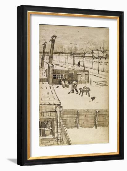 Snowy Yard-Vincent van Gogh-Framed Giclee Print