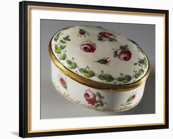 Snuffbox Decorated with Roses, Ca 1750-null-Framed Giclee Print