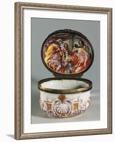 Snuffbox Decorated with Shells and Rocaille Scrolls with Biblical Episode-null-Framed Giclee Print