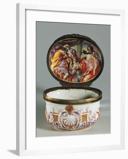 Snuffbox Decorated with Shells and Rocaille Scrolls with Biblical Episode-null-Framed Giclee Print