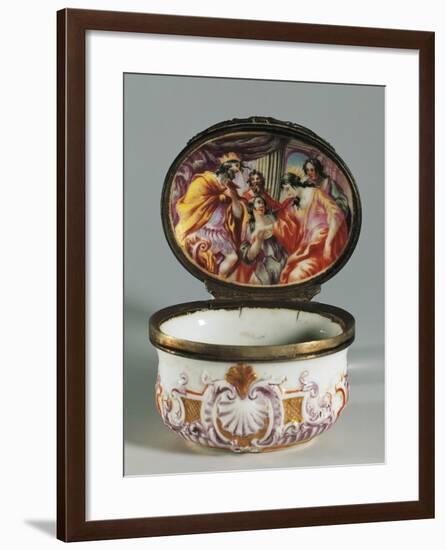 Snuffbox Decorated with Shells and Rocaille Scrolls with Biblical Episode-null-Framed Giclee Print