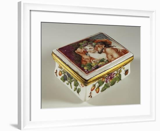 Snuffbox with Floral Decorations and Fauns-null-Framed Giclee Print