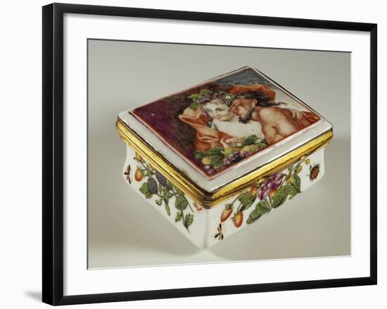 Snuffbox with Floral Decorations and Fauns-null-Framed Giclee Print