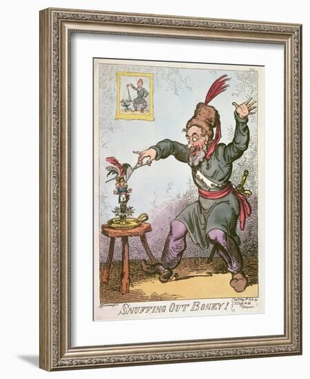 Snuffing Out Boney, 1814-George Cruikshank-Framed Giclee Print