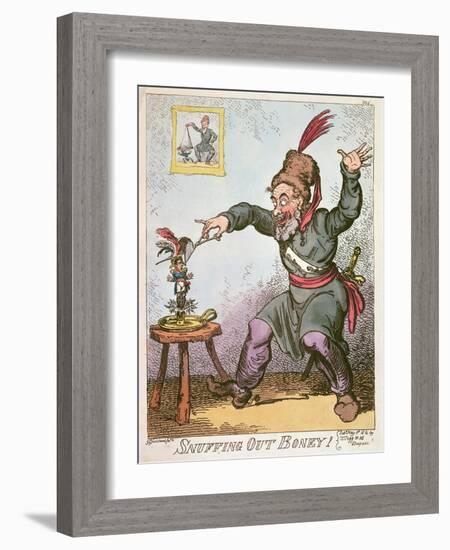 Snuffing Out Boney, 1814-George Cruikshank-Framed Giclee Print