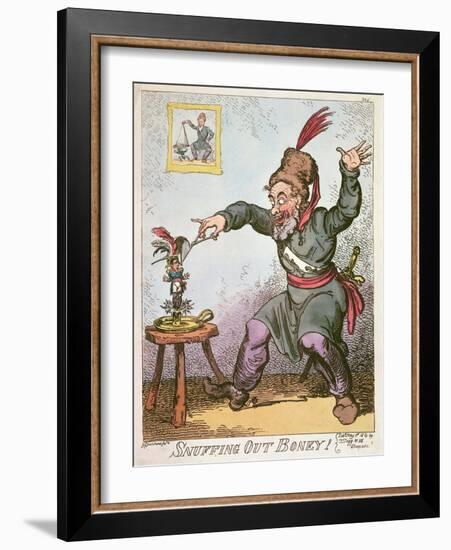 Snuffing Out Boney, 1814-George Cruikshank-Framed Giclee Print