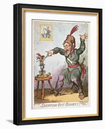 Snuffing Out Boney, 1814-George Cruikshank-Framed Giclee Print