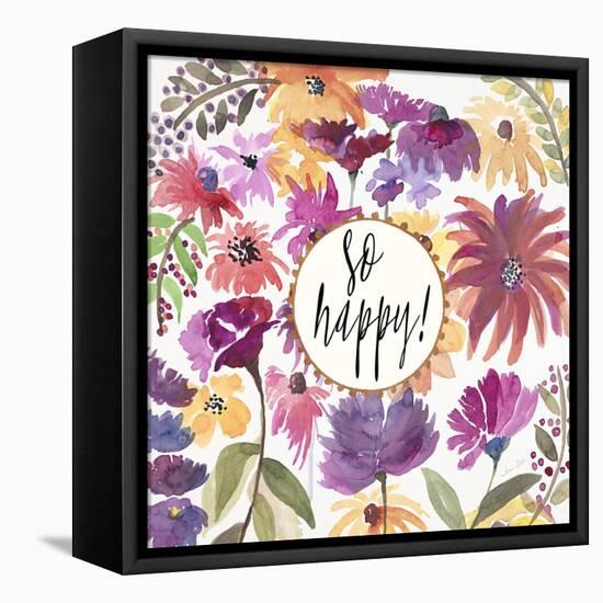 So Happy!-Lora Gold-Framed Stretched Canvas
