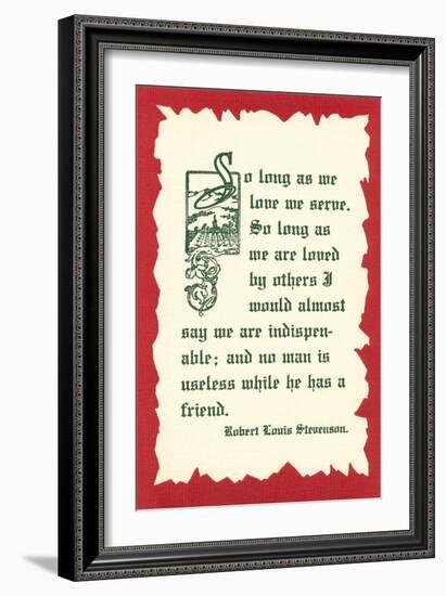 So Long as We Love, We Serve-null-Framed Art Print