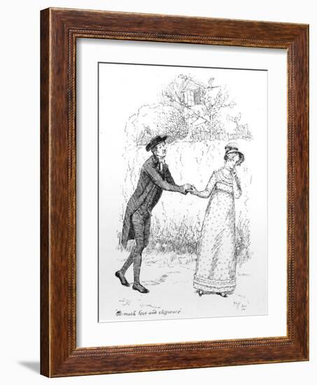 So Much Love and Eloquence', Illustration from 'Pride and Prejudice' by Jane Austen, Edition…-Hugh Thomson-Framed Giclee Print