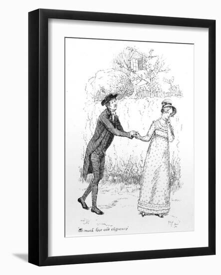 So Much Love and Eloquence', Illustration from 'Pride and Prejudice' by Jane Austen, Edition…-Hugh Thomson-Framed Giclee Print