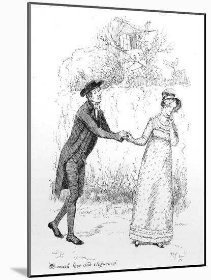 So Much Love and Eloquence', Illustration from 'Pride and Prejudice' by Jane Austen, Edition…-Hugh Thomson-Mounted Giclee Print