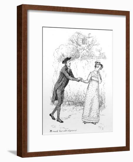 So Much Love and Eloquence', Illustration from 'Pride and Prejudice' by Jane Austen, Edition…-Hugh Thomson-Framed Giclee Print