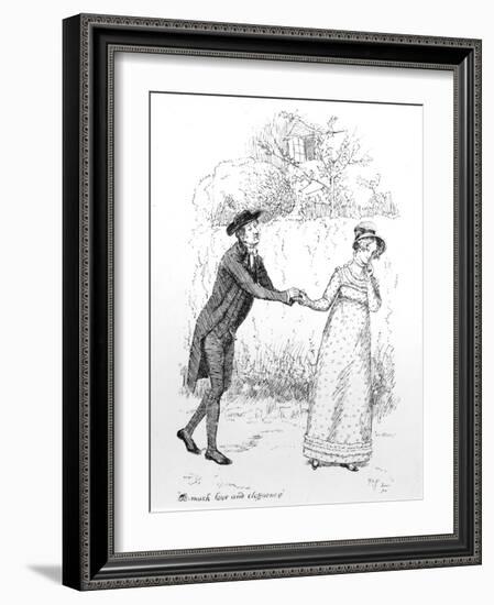 So Much Love and Eloquence', Illustration from 'Pride and Prejudice' by Jane Austen, Edition…-Hugh Thomson-Framed Giclee Print