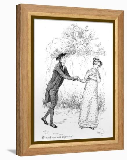 So Much Love and Eloquence', Illustration from 'Pride and Prejudice' by Jane Austen, Edition…-Hugh Thomson-Framed Premier Image Canvas