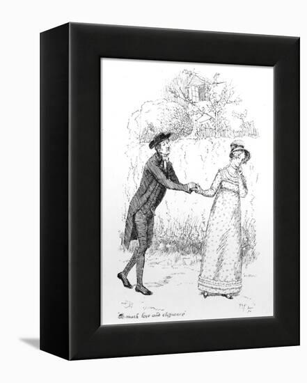 So Much Love and Eloquence', Illustration from 'Pride and Prejudice' by Jane Austen, Edition…-Hugh Thomson-Framed Premier Image Canvas