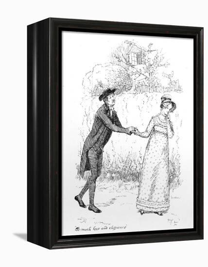 So Much Love and Eloquence', Illustration from 'Pride and Prejudice' by Jane Austen, Edition…-Hugh Thomson-Framed Premier Image Canvas