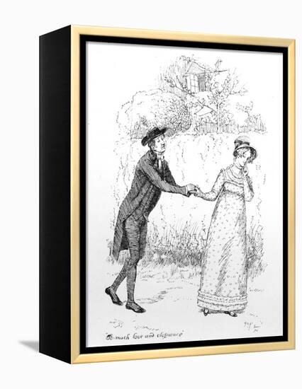 So Much Love and Eloquence', Illustration from 'Pride and Prejudice' by Jane Austen, Edition…-Hugh Thomson-Framed Premier Image Canvas