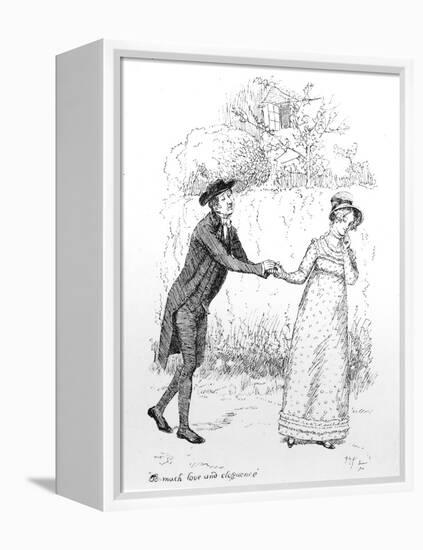 So Much Love and Eloquence', Illustration from 'Pride and Prejudice' by Jane Austen, Edition…-Hugh Thomson-Framed Premier Image Canvas