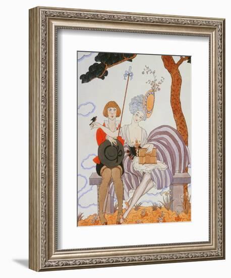 So Much or the Bird Is Quickly Tamed; Tant Mieux Ou L'Oiseau Vite Apprivoise-Georges Barbier-Framed Giclee Print