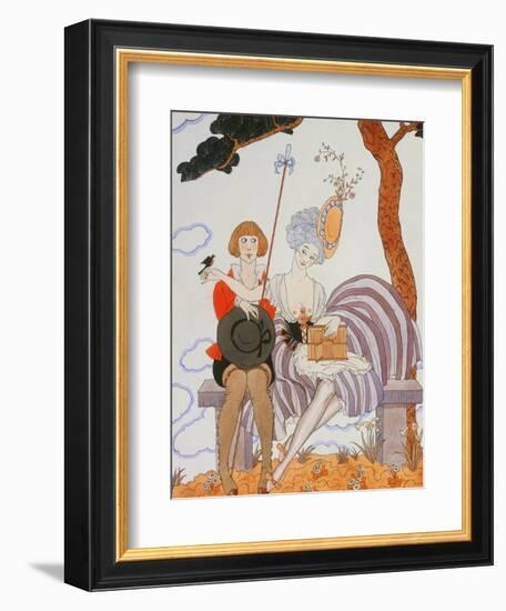 So Much or the Bird Is Quickly Tamed; Tant Mieux Ou L'Oiseau Vite Apprivoise-Georges Barbier-Framed Giclee Print