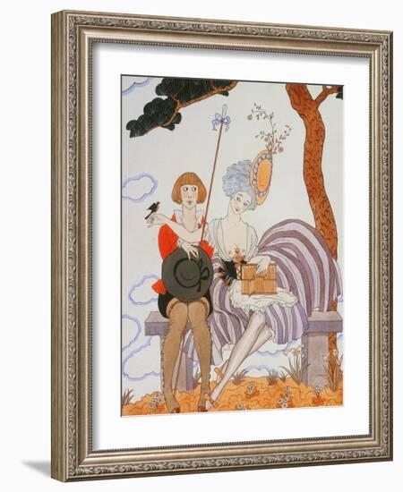 So Much or the Bird Is Quickly Tamed; Tant Mieux Ou L'Oiseau Vite Apprivoise-Georges Barbier-Framed Giclee Print