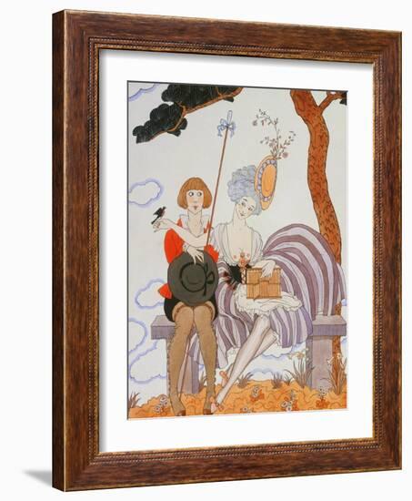 So Much or the Bird Is Quickly Tamed; Tant Mieux Ou L'Oiseau Vite Apprivoise-Georges Barbier-Framed Giclee Print