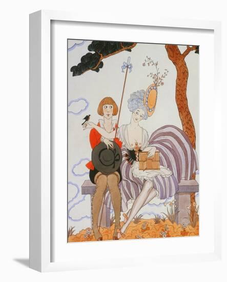 So Much or the Bird Is Quickly Tamed; Tant Mieux Ou L'Oiseau Vite Apprivoise-Georges Barbier-Framed Giclee Print