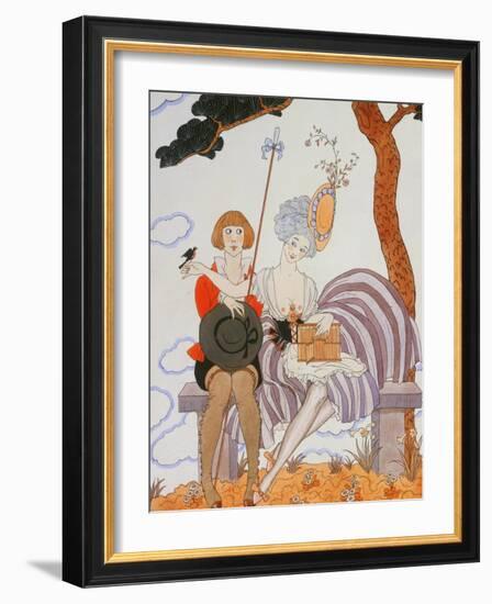 So Much or the Bird Is Quickly Tamed; Tant Mieux Ou L'Oiseau Vite Apprivoise-Georges Barbier-Framed Giclee Print