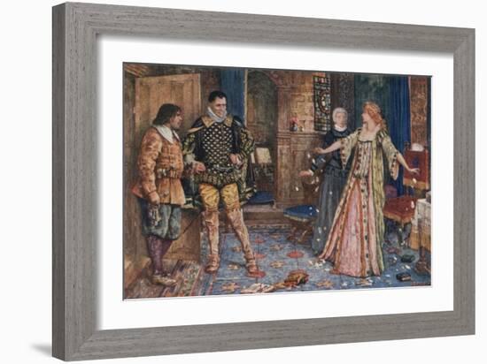 So Saying, She Tore in Pieces Leicester's Letter and Stamped Upon Them as They Fell to the Floor-Henry Justice Ford-Framed Giclee Print