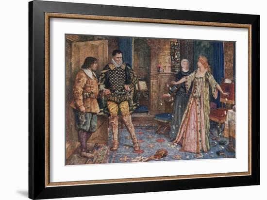 So Saying, She Tore in Pieces Leicester's Letter and Stamped Upon Them as They Fell to the Floor-Henry Justice Ford-Framed Giclee Print