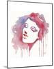 So She Flows (Watercolor portrait)-Sillier than Sally-Mounted Art Print