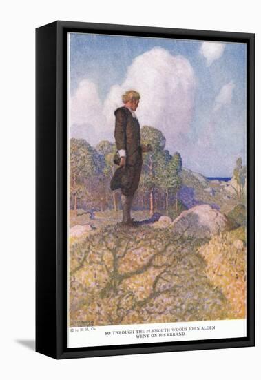 So through the Plymouth Woods John Alden Went on His Errand-Newell Convers Wyeth-Framed Premier Image Canvas